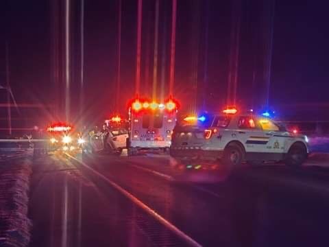 One person was killed in a head-on collision on B.C.'s Highway 97A near Enderby on Saturday.