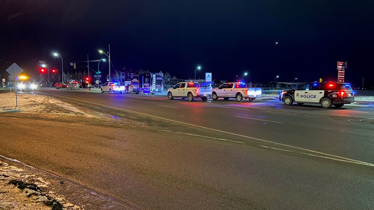 Edmonton police investigate fatal collision on Rabbit Hill Road and Ellerslie Road, Saturday, Jan. 2, 2021. 
