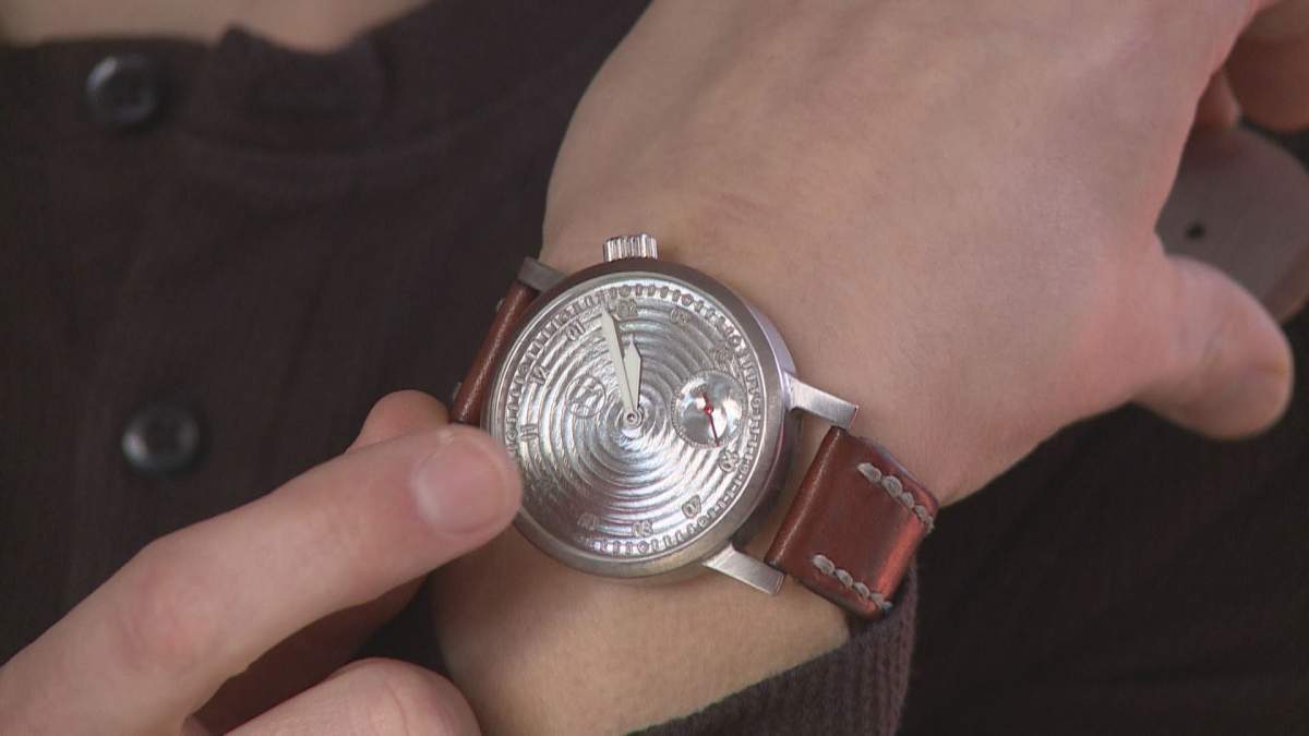 Steve Christensen wears the first watch he’s ever made.