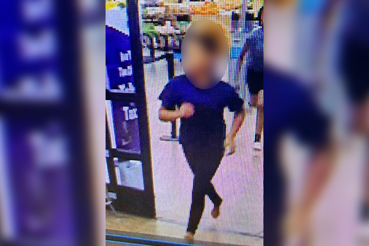 This censored photo shows a suspect in the stabbing of a 15-year-old girl at a grocery store in Lake Charles, La., on Jan. 23, 2021.