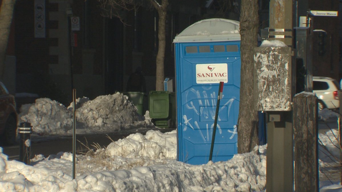 A homeless man was found dead Sunday morning inside a portable toilet at the intersection of Milton Street and Parc Avenue in Montreal's Plateau-Mont-Royal borough.