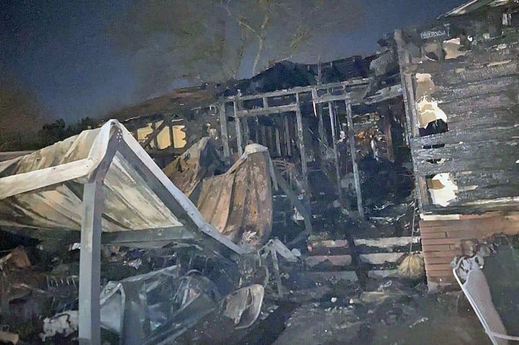 A family home is shown in Waco, Texas, after it burned early on Jan. 15, 2021.