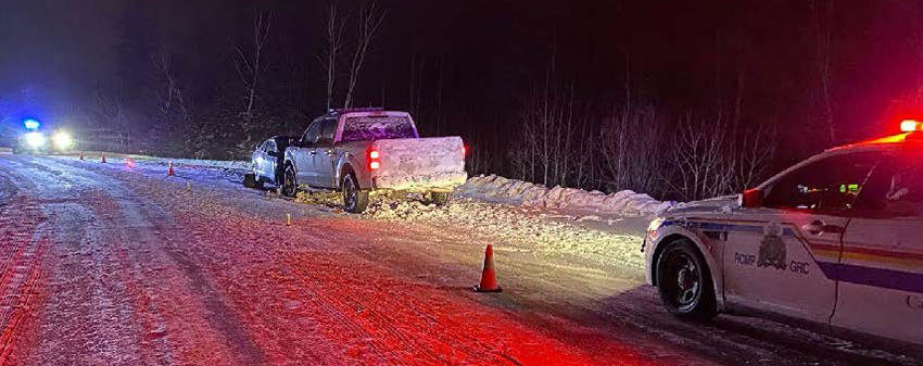 The scene of a collision on Paupanekis Point Road in Norway House.