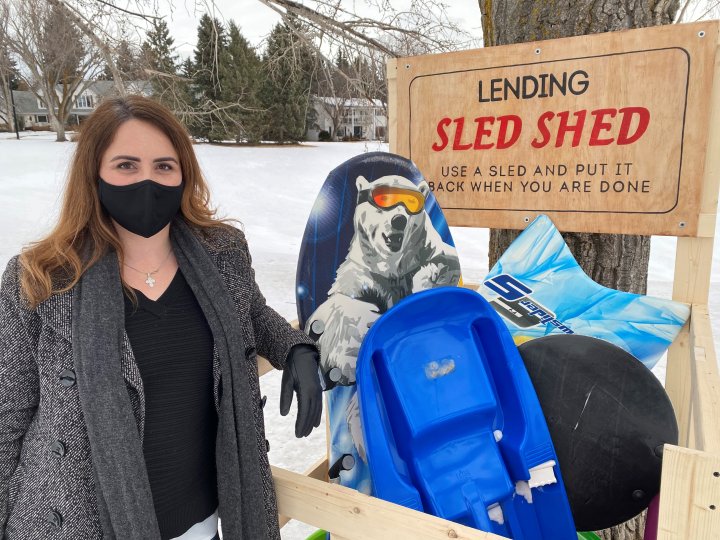 Father, daughter create ‘Lending Sled Shed’ for Edmonton community to
