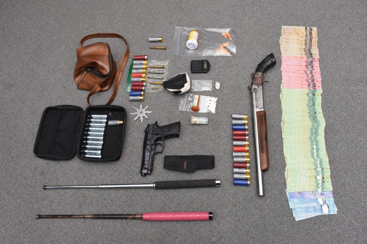 Items police say they seized during a bust at a home on Head Street North in Strathroy-Caradoc on Jan. 8, 2021.