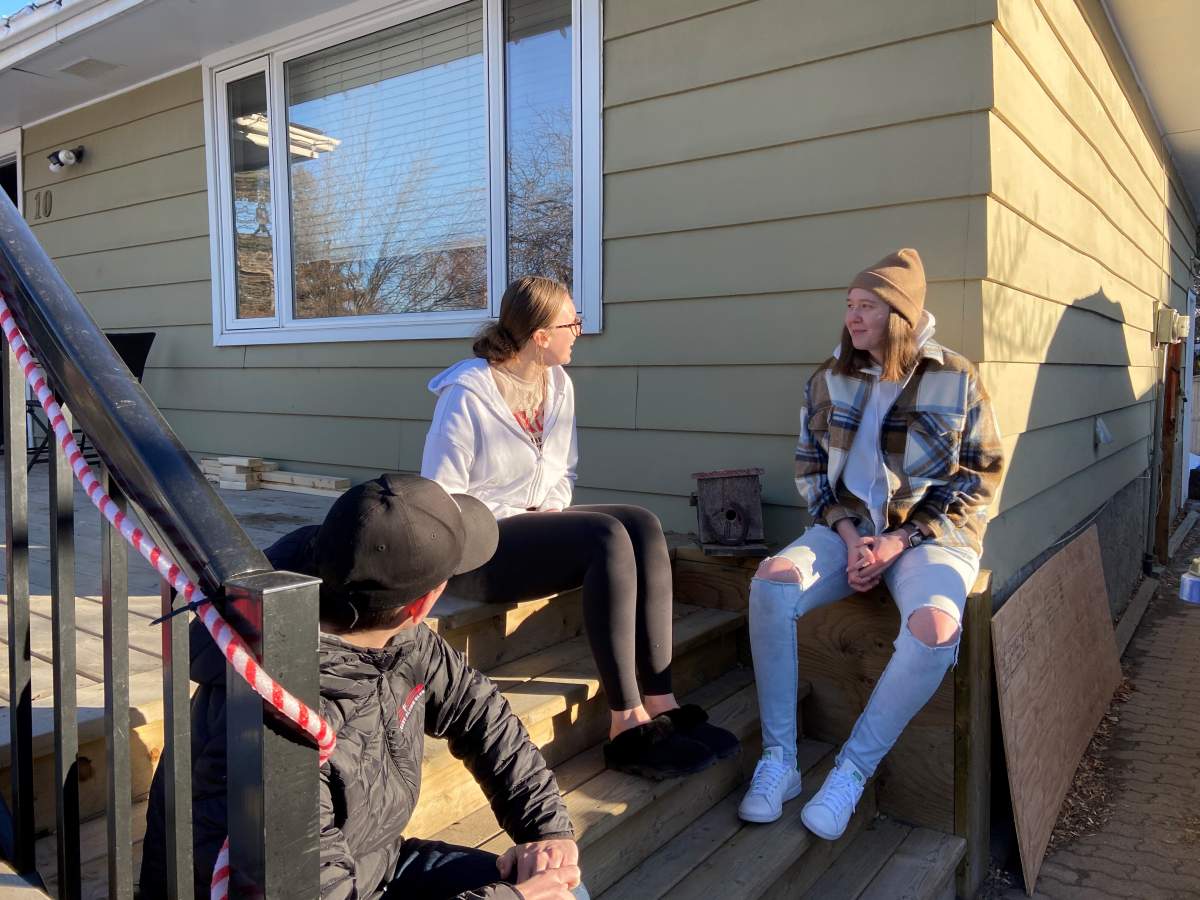 Summer Gibbons with her sister Gracie and friend Liam Armsworthy.