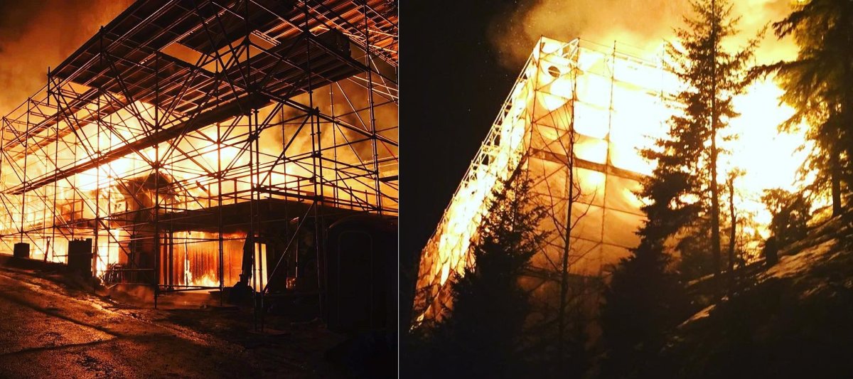 Photos posted by the Whistler firefighters' union appear to show that the fire occurred at a construction site.