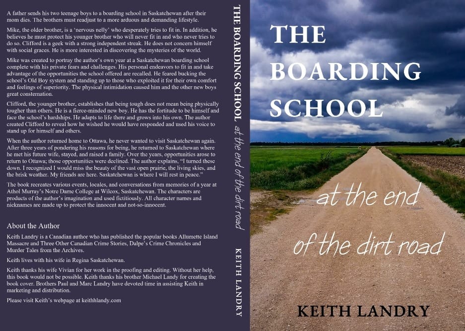 Book title – The Boarding School at the end of the dirt road.