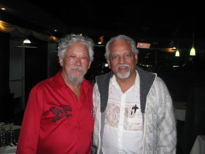 Charan Gill with climate activist David Suzuki together at a 2012 event.
