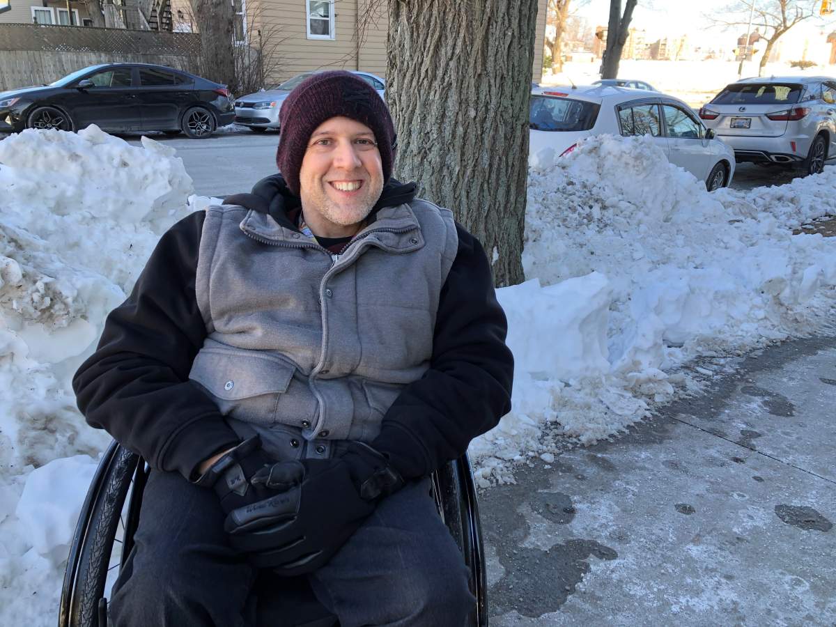 Accessibility advocate Brian George, pictured here in Halifax on Feb. 11, 2021, says more public consultation is needed when it comes to Halifax Transit.
