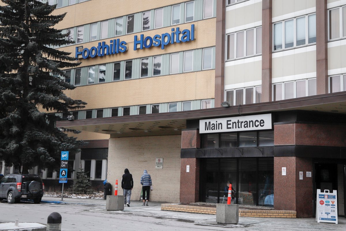 The Foothills Medical Centre in Calgary, Alta., is seen on Wednesday, April 1, 2020.