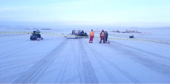 Nunavut hunters protesting at the airstrip near Baffinland's Mary River iron ore mine on Friday, Feb. 5 Lawyers for Inuit hunters blocking an airstrip and road at an iron ore mine in Nunavut say the group will end their protest. 