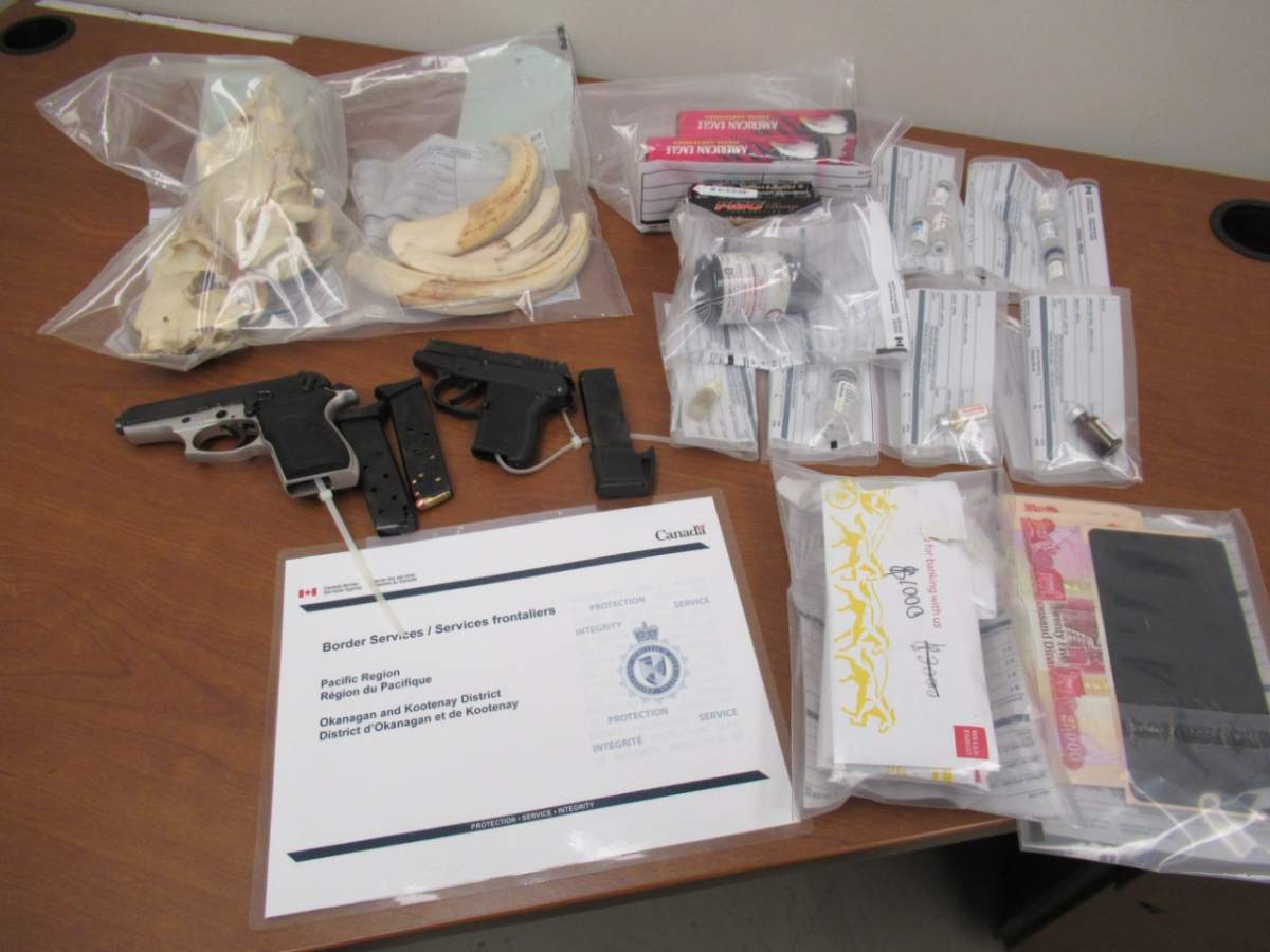 Canada Border Services Agency says the accused was stopped last summer at the border crossing near Creston and his motorhome was searched. 