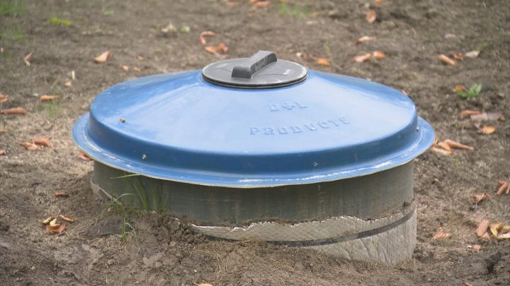 A cistern outside a home at Hollow Water First Nation in Manitoba.