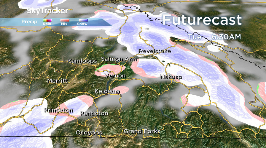 Clouds are likely with a chance of precipitation early Tuesday.