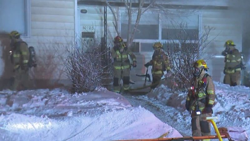 Firefighters respond to a home in the 10700 block of Elbow Drive Southwest on Tuesday, Feb. 23, 2021.