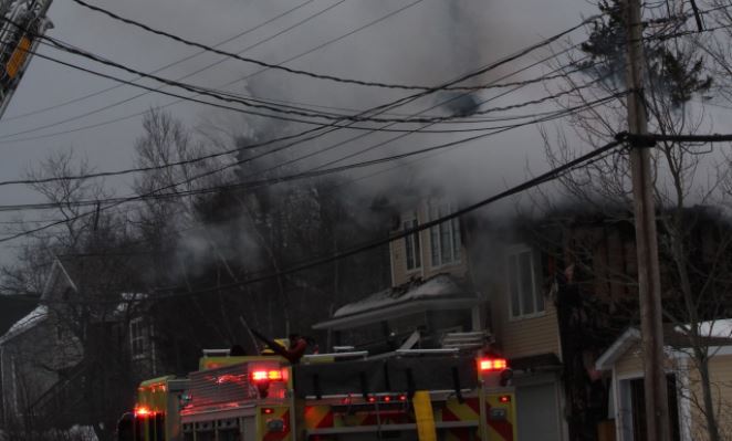 A house in Enfield, N.S., was destroyed in a fire on Tuesday morning. 