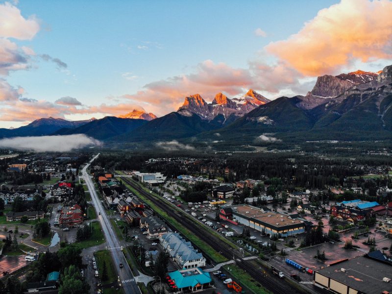 Sunrise over the town of Canmore, Alta, where the scenery is often overwhelmed by the 'putrid' smell emanating from the town's sewage treatment plant.