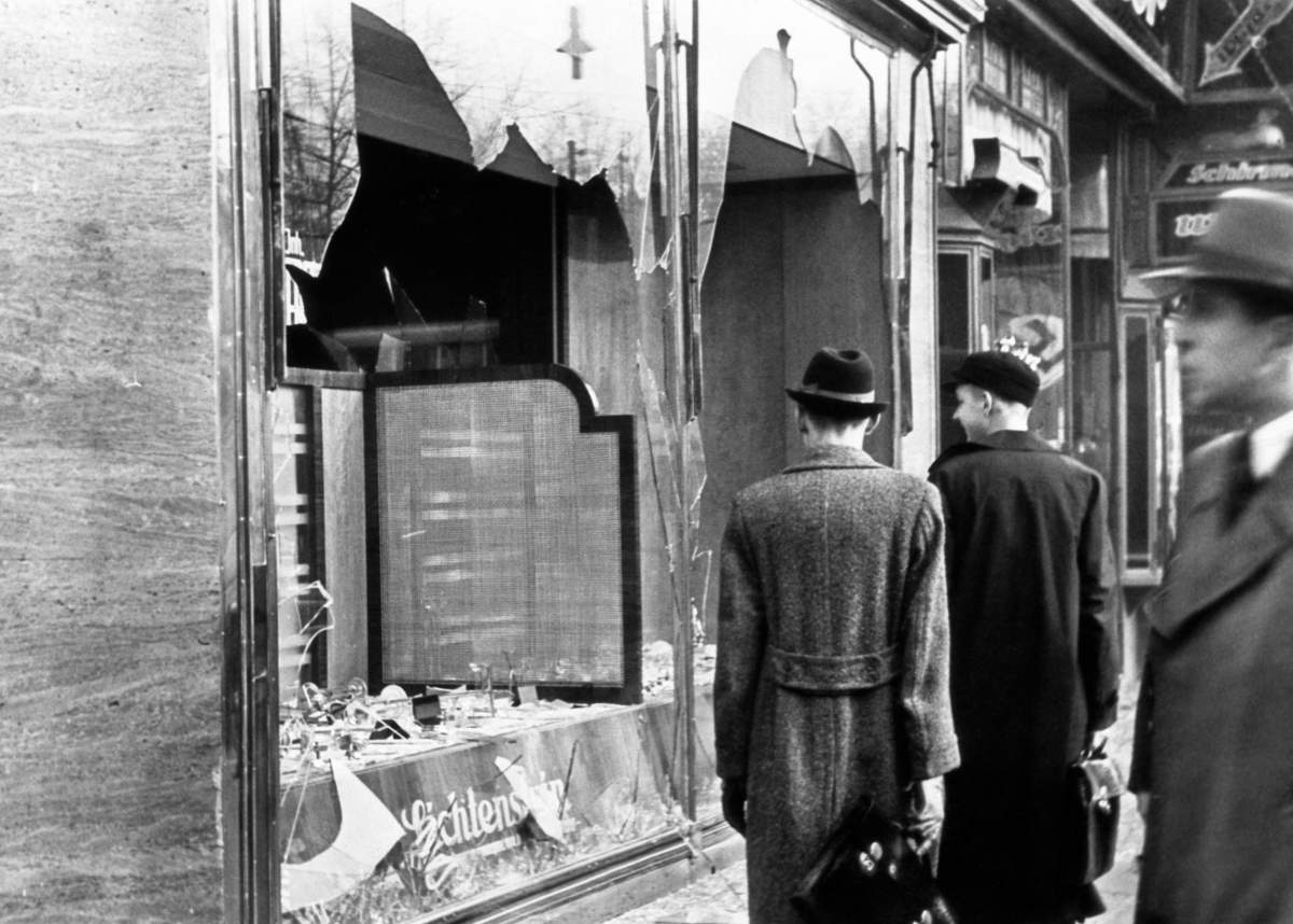 Businesses and properties owned by Jews were the targets of vicious Nazi mobs during a night of vandalism that is known as Kristallnacht. (Photo by © Bettmann/CORBIS/Bettmann Archive)