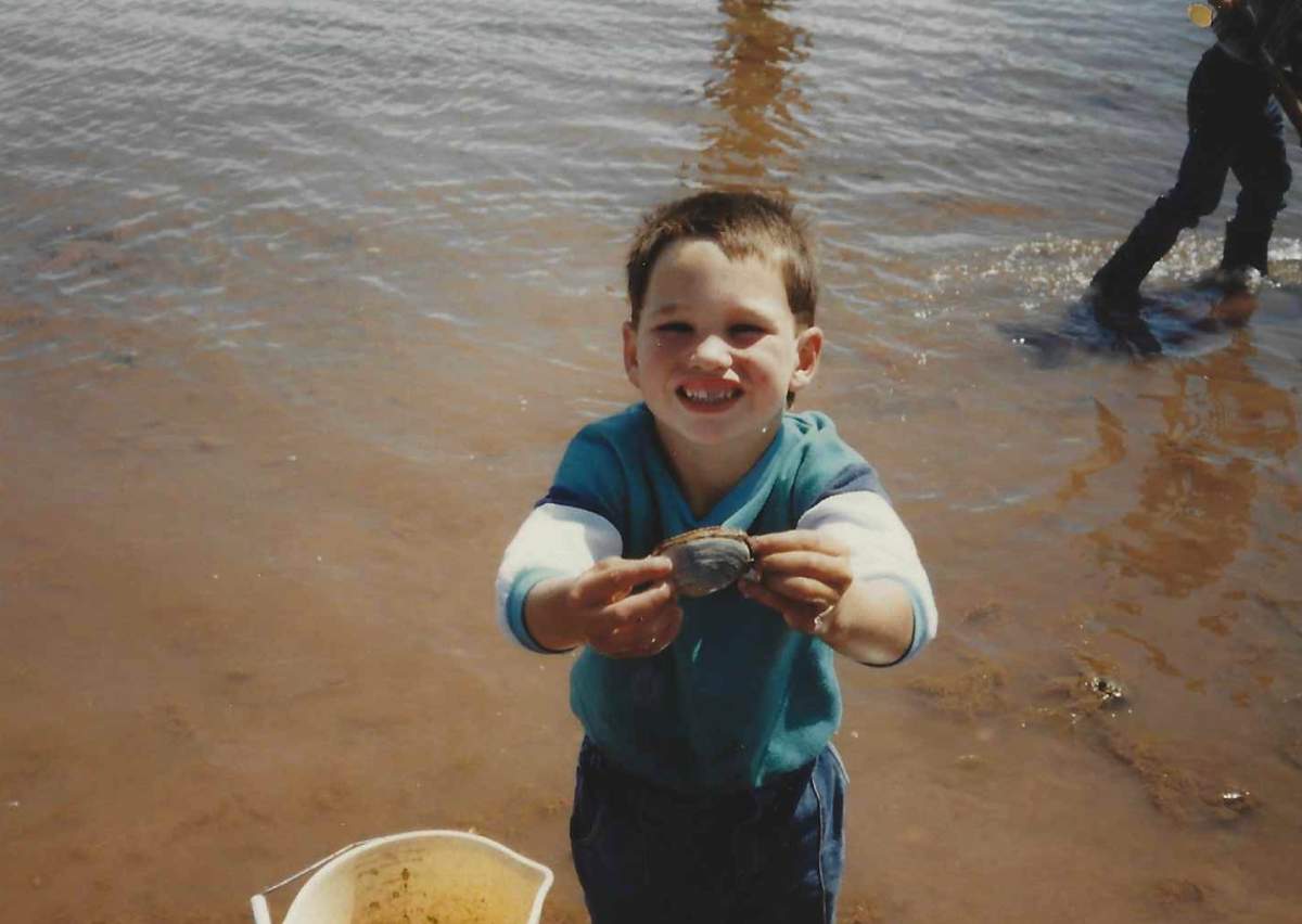 Fabian Hart as young boy