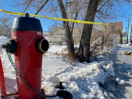 The scene of a homeless camp fire in Winnipeg on Tuesday, Feb. 16.