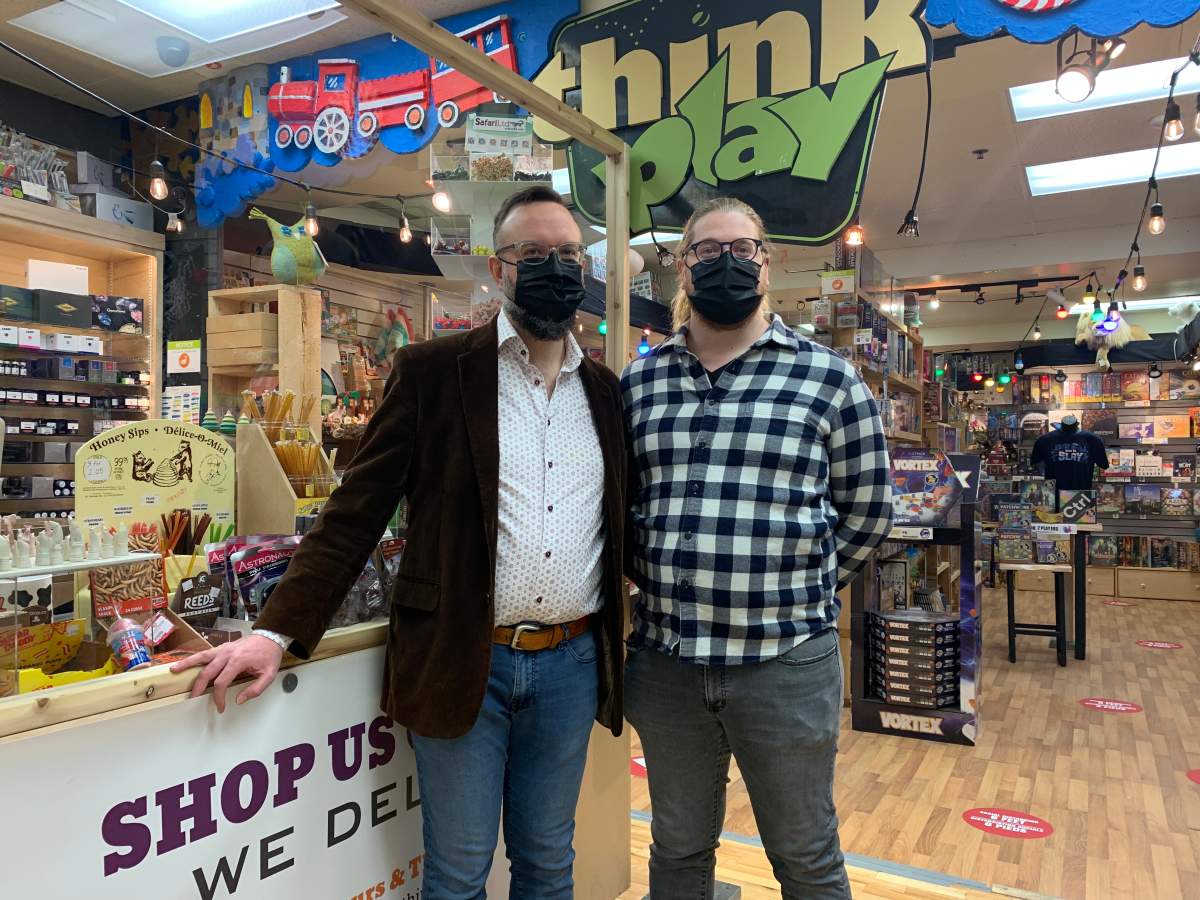 Endeavours and ThinkPlay co-owners Tyler and Luke Randall inside their Queen Street location.