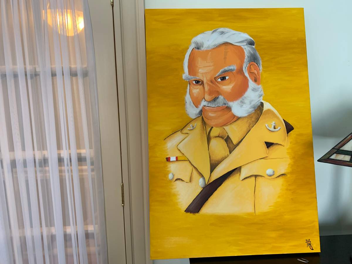 Portrait of Col. Mustard in the new Clue-themed nightly rental inside Endeavours and Think Play escape room.