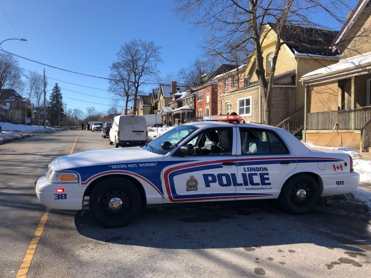 London police on scene of a death investigation on Stanley Street on Feb. 3, 2021.