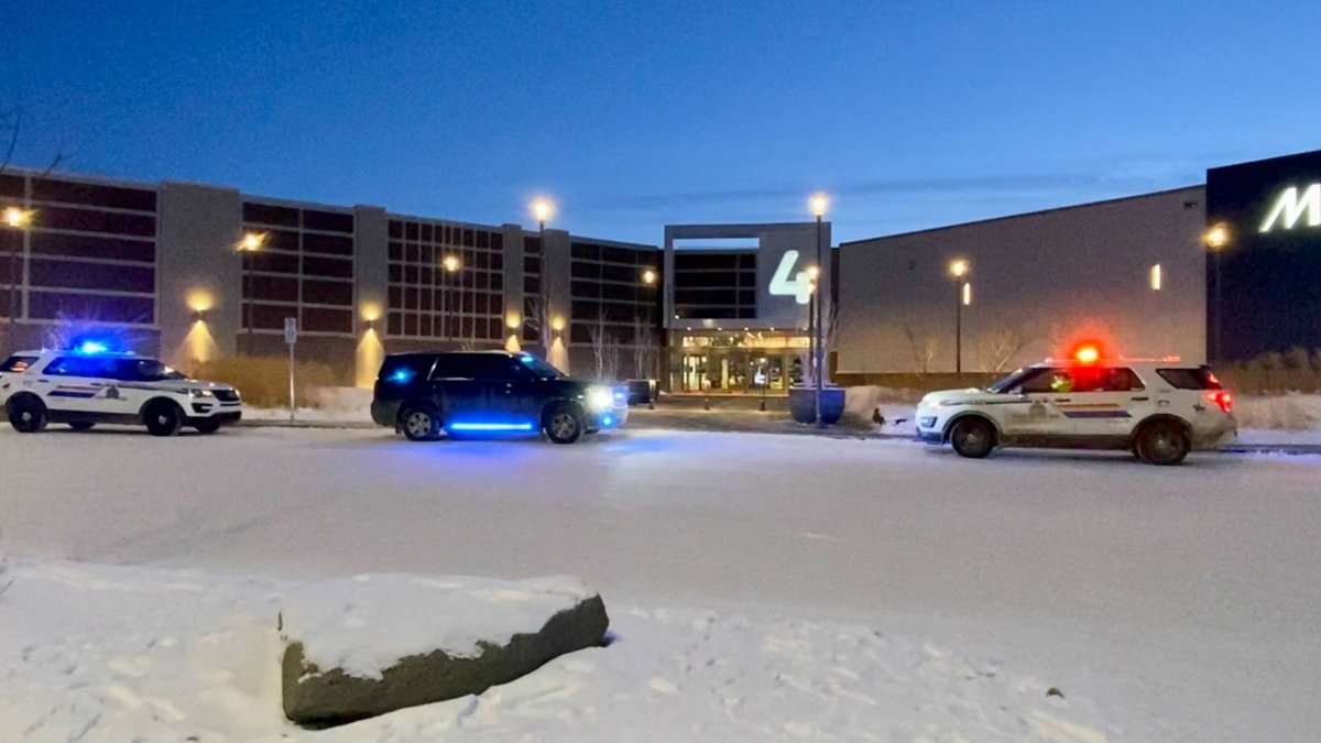 Police responded to a suspicious package threat at Edmonton's Premium Outlet Centre on Saturday, Feb. 6, 2021.