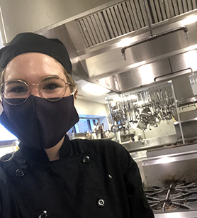 Joanie Sivret, of Charlo, is a first-year culinary arts student helping make meals for care homes impacted by COVID-19