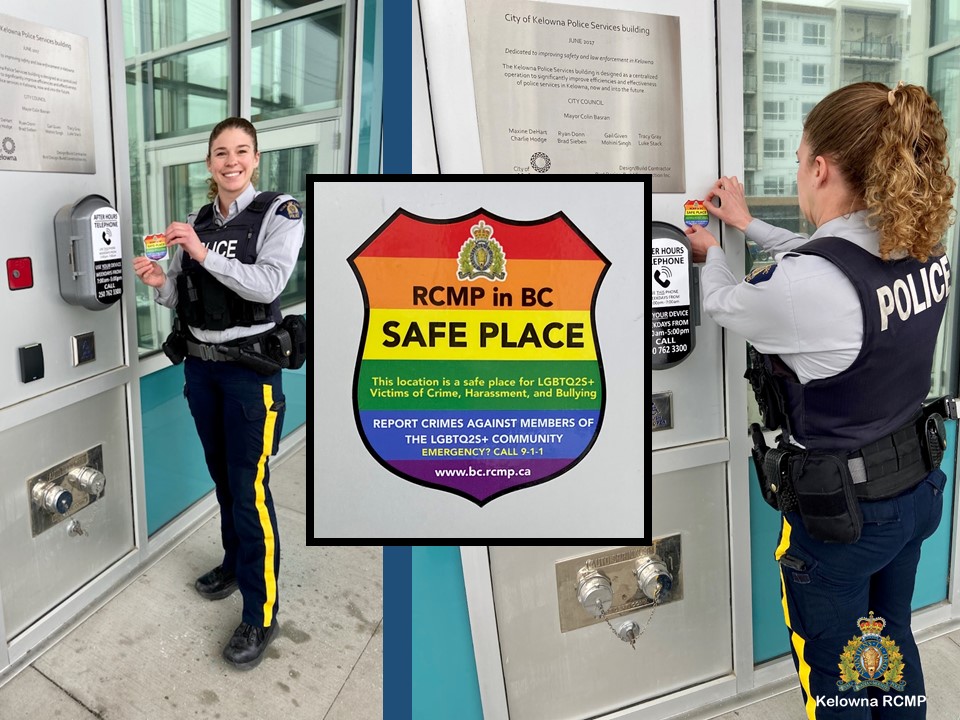A police photo showing the ‘safe place’ sticker.