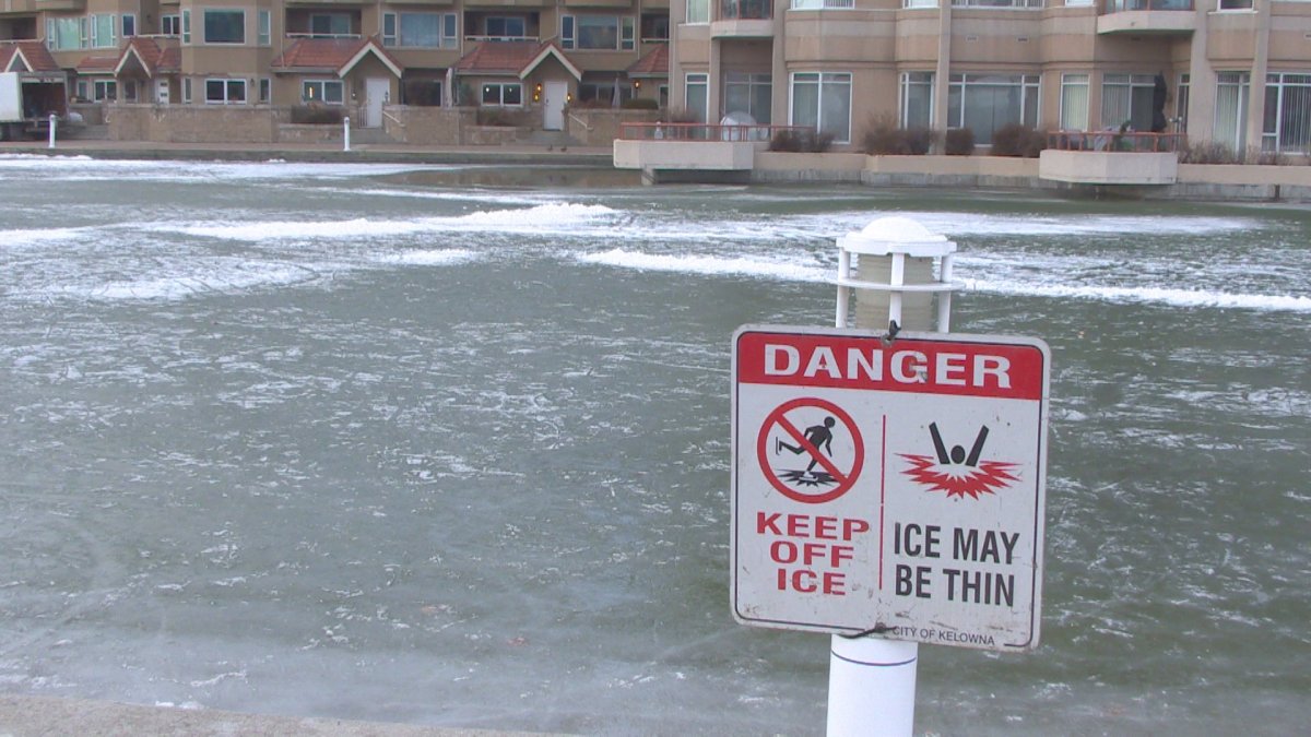 With warm daily temperatures in this week’s forecast, the City of Kelowna is warning residents to stay off frozen ponds and waterways.