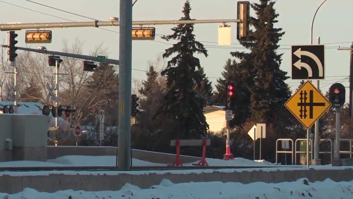 Edmonton Transit Service’s LRT line near the Southgate LRT Station on Tuesday, February 9, 2021.