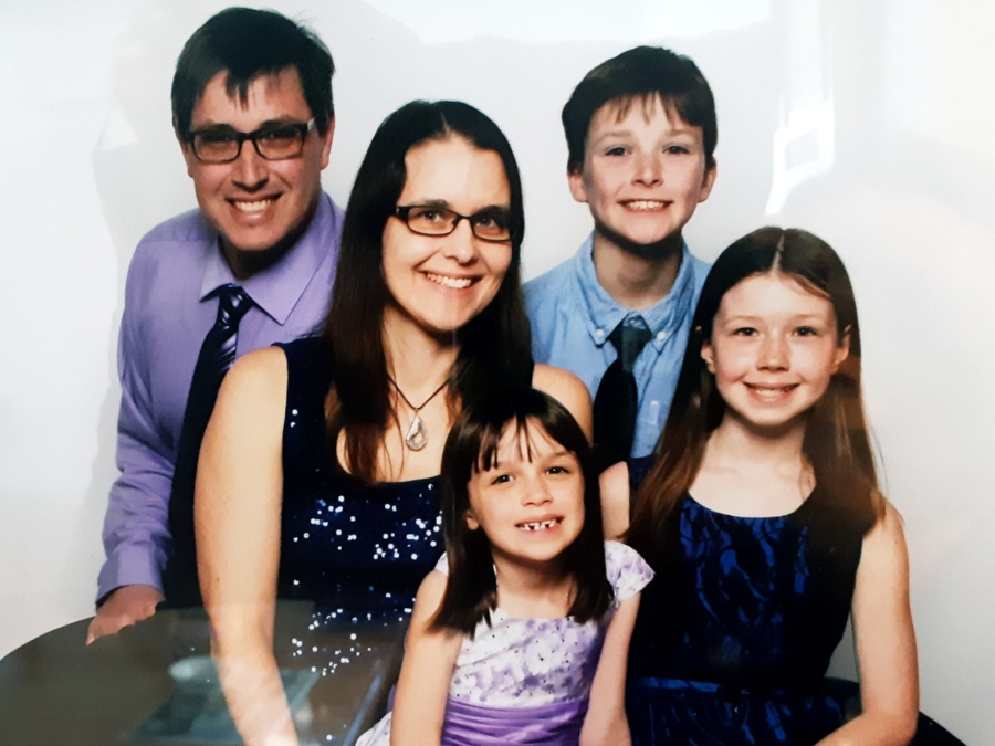 Greg and Susan Lodge with their three children in an undated photo. 