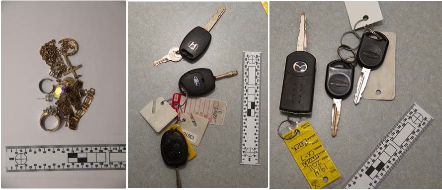 As part of a recent investigation, London police recovered keys, key fobs, and jewelry that the believe was stolen.