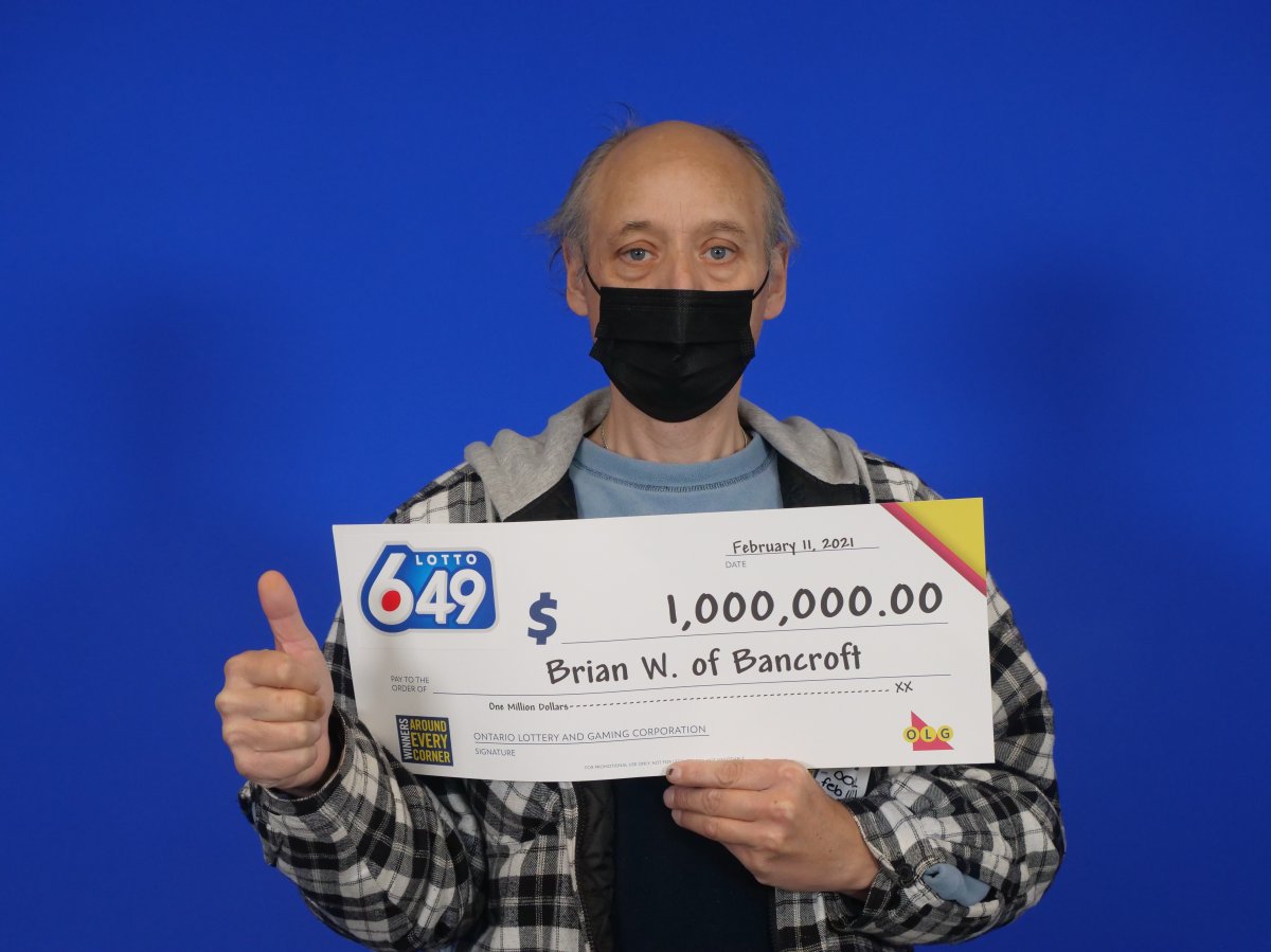 Brian Woodcox of Bancroft has one million reasons to smile after winning the lottery.