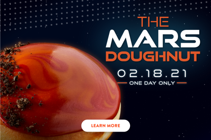 Krispy Kreme porta una ciambella su Marte in edizione limitata per celebrare l’atterraggio del rover alla NASA