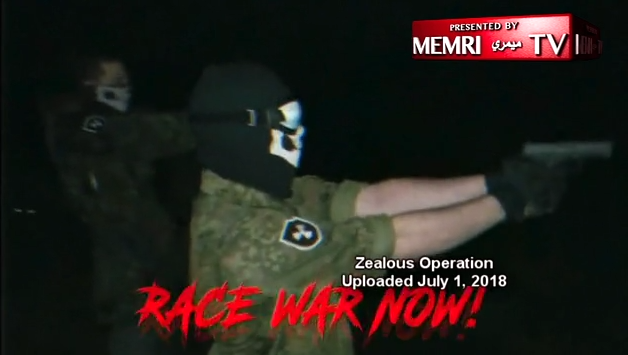 An image from an Atomwaffen Division video, courtesy of MEMRI.