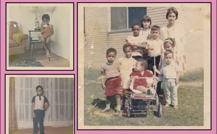 Guest speaker Aaron Francis, Creator and Curator of Vintage Black Canada showcases pictures from him exhibit at Black History Month London celebration. 