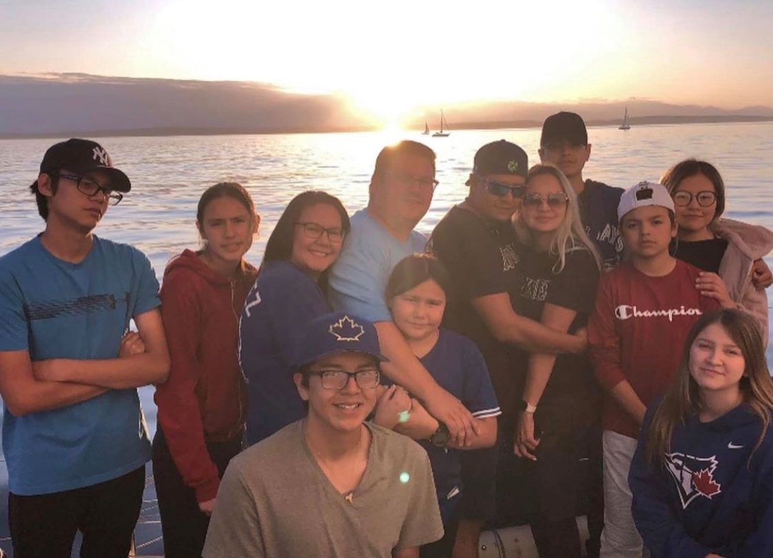 Shawn Auger travelling with his family.