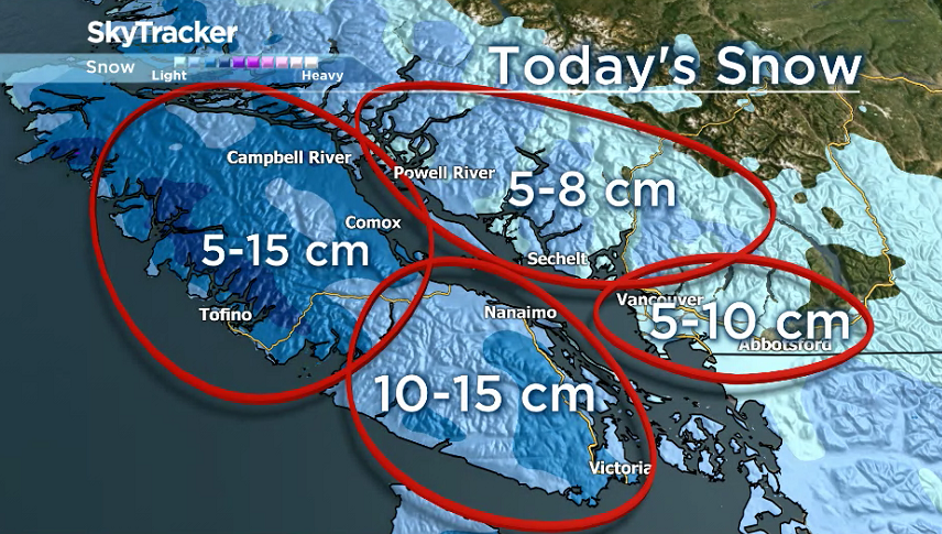 Snow blankets B.C.’s South Coast, with more to come - image