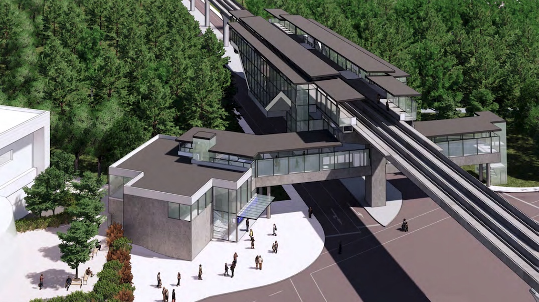 Artist rendering of the 140th Street station as part of Surrey SkyTrain project.