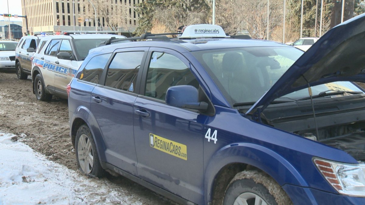 Regina police say the woman allegedly stole a vehicle from a taxicab driver on Tuesday.