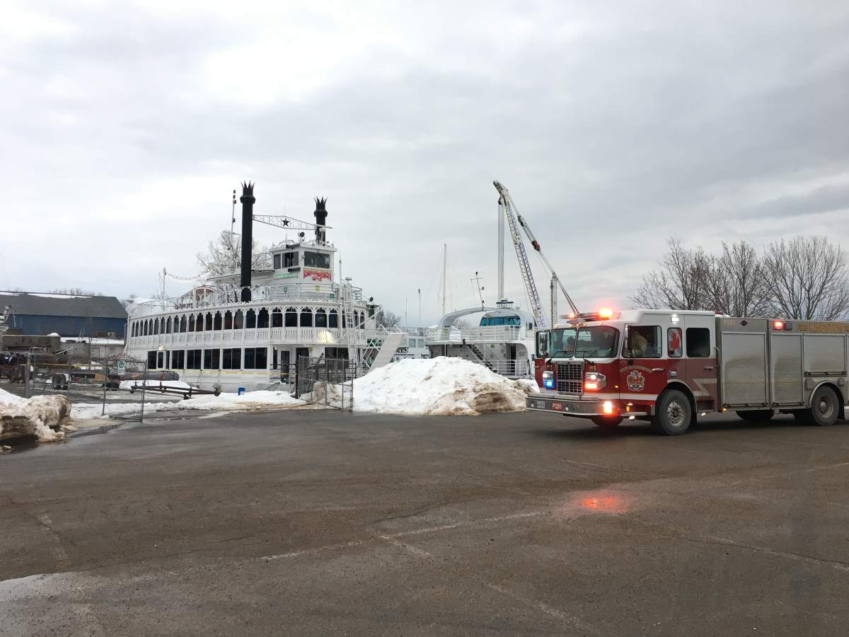 Kingston Fire and Rescue teams pulled a body out of the water from the Inner Harbour. 