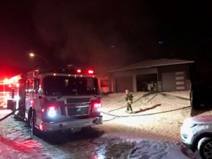 A basement fire at a West Kelowna home Thursday night is believed to have started by a candle.