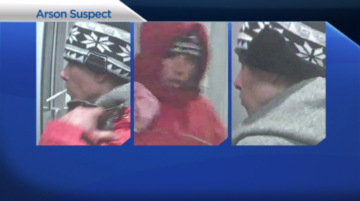 Police released images of a suspect after officers say fires were set along College Street early Sunday.