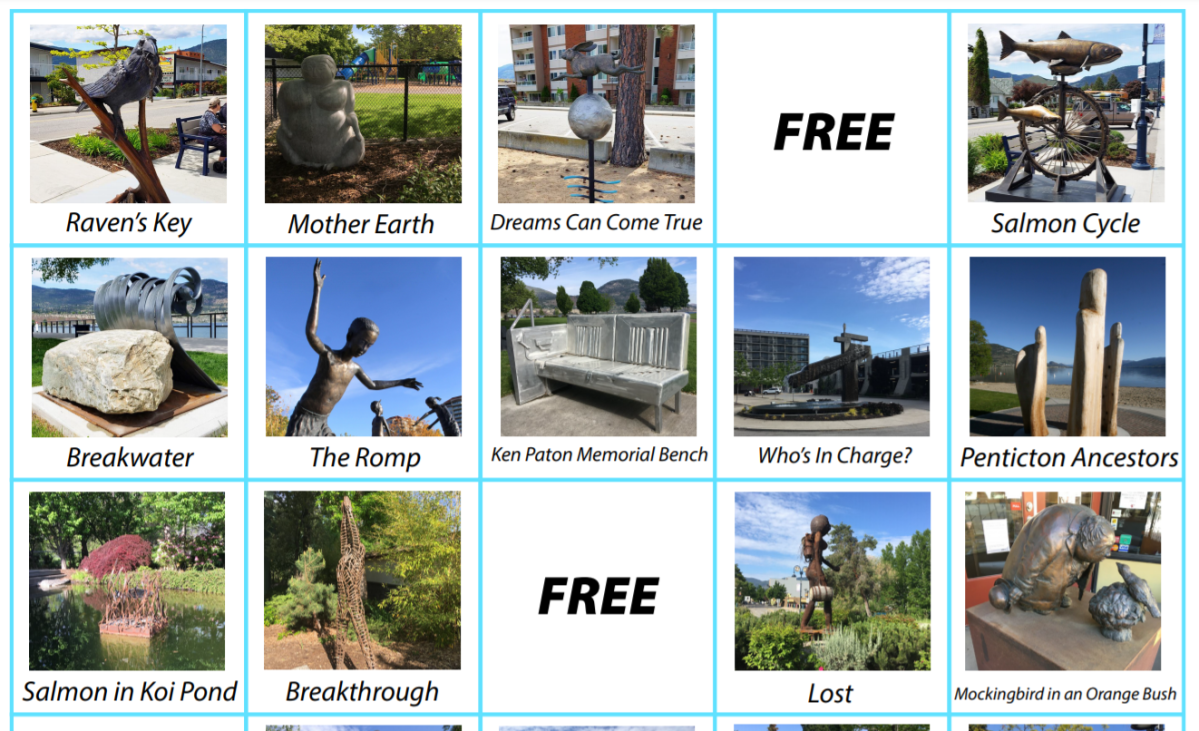 For Family Day, the City of Penticton is encouraging people to visit its public art sculptures, take photos and fill out its bingo card. 