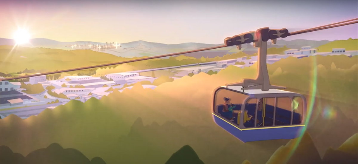 An artist's rendering of the proposed SFU gondola. 