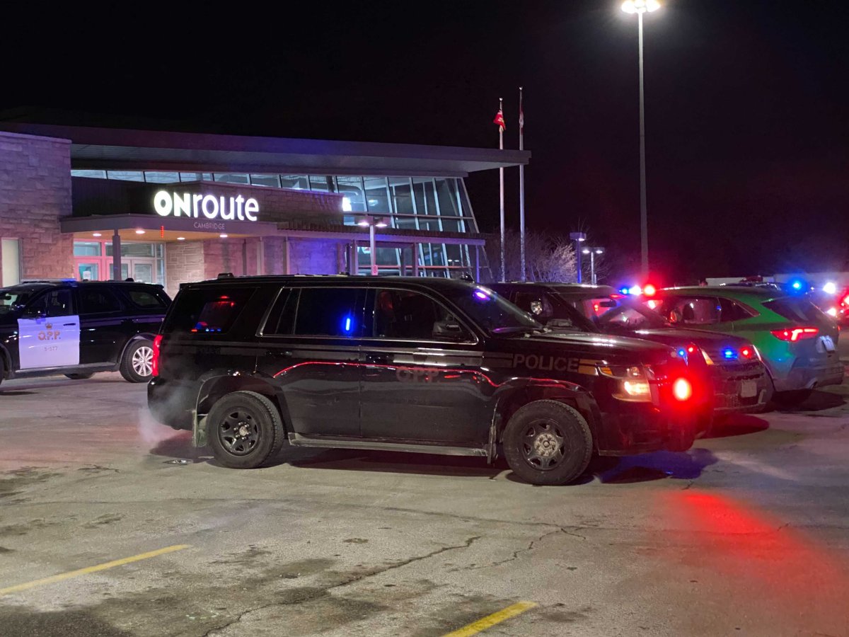 One man was arrested after shots were allegedly fired at the Cambridge OnRoute on Friday night.