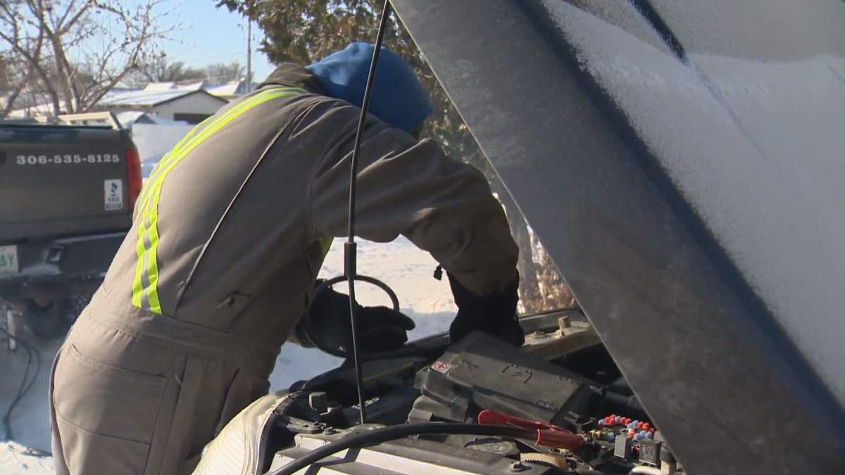 Corie Rempel saw an opportunity in the cold weather. He's spending the week boosting vehicles around town, collecting donations for a local warm-up station while he's at it.